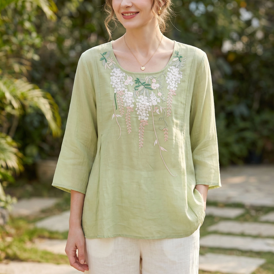 Elise Floral Embroidered Blouse