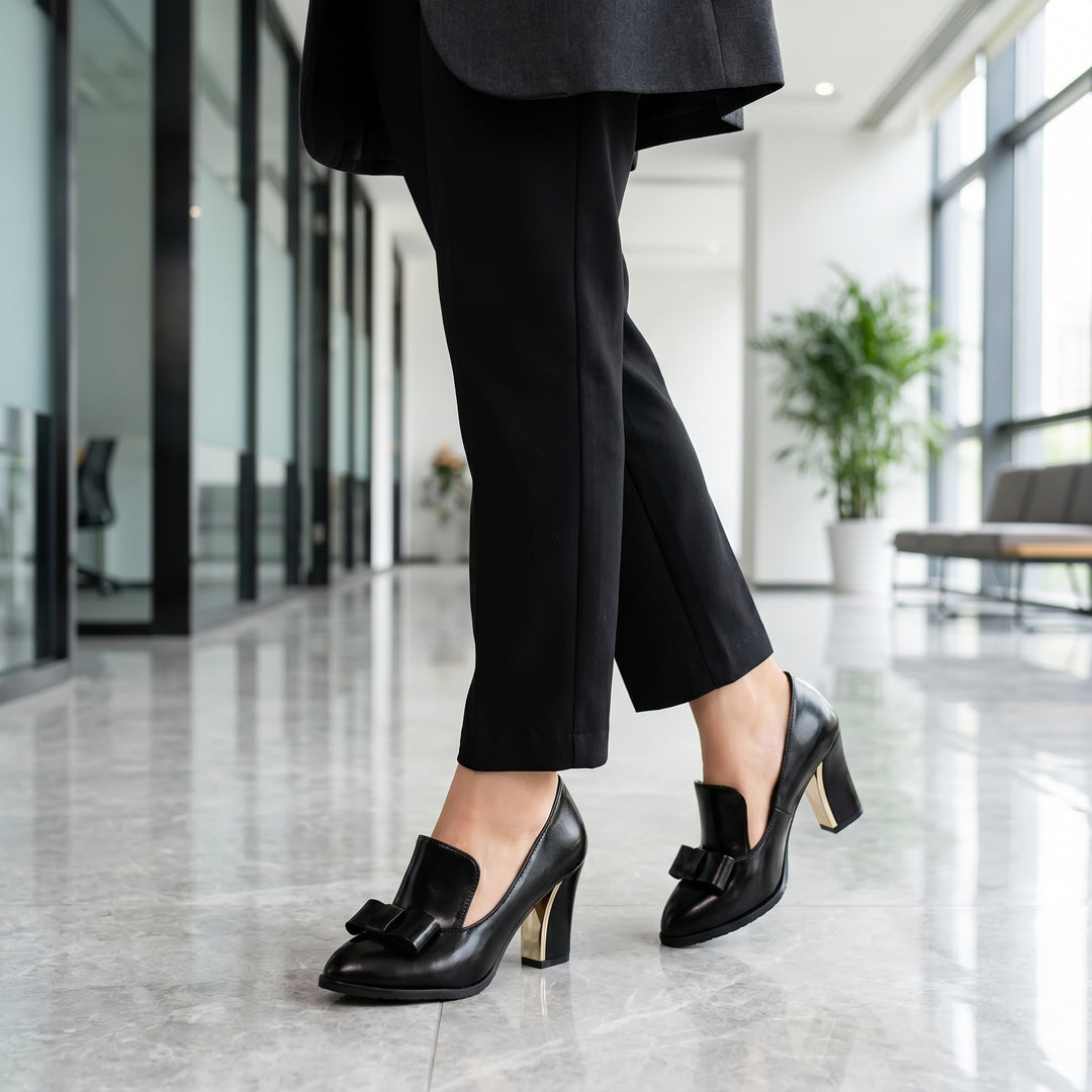 Bianca Bow Block Heel Pump