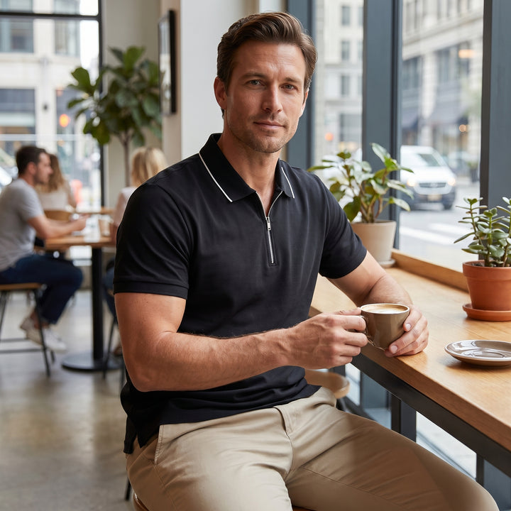 Theo Zip Collar Polo Shirt