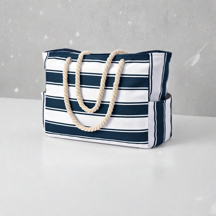 Cabana Striped Rope Handle Tote