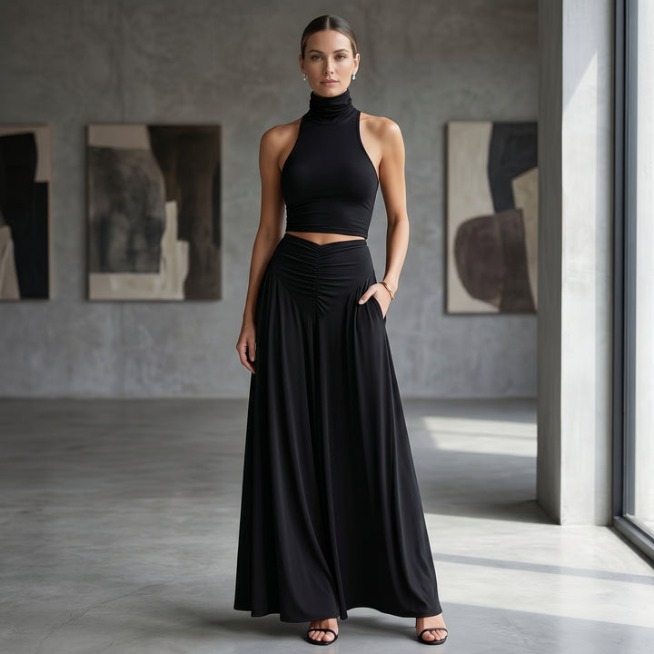 Serena Halter Maxi Skirt Set