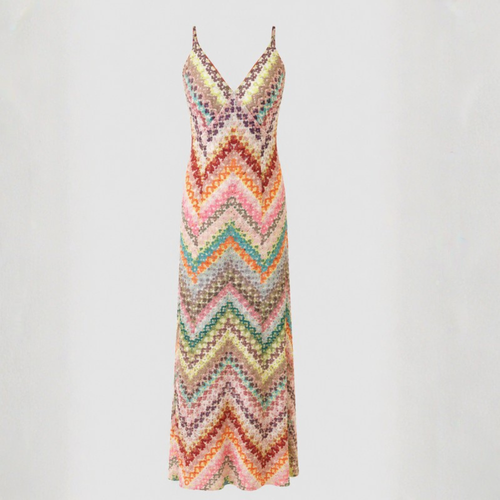 Serenella Chevron Knit Maxi Dress