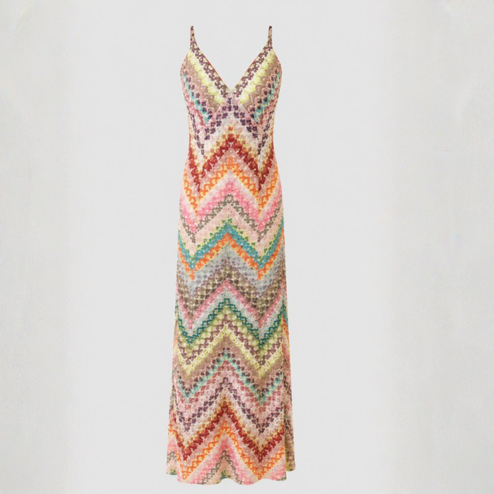 Serenella Chevron Knit Maxi Dress
