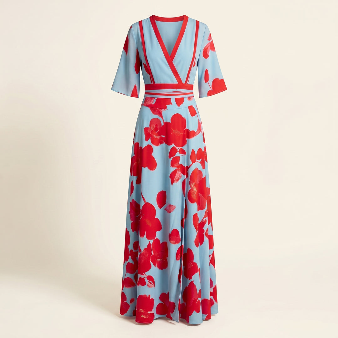 Natalia Contrast Trim Maxi Dress