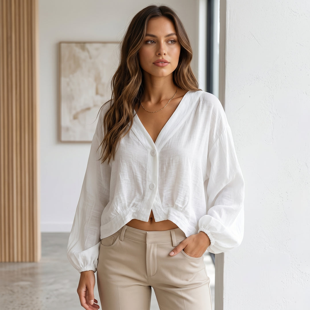 Aurelia Breeze Button Blouse