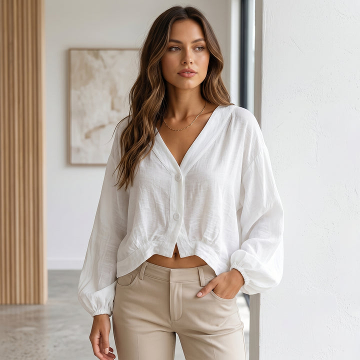 Aurelia Breeze Button Blouse