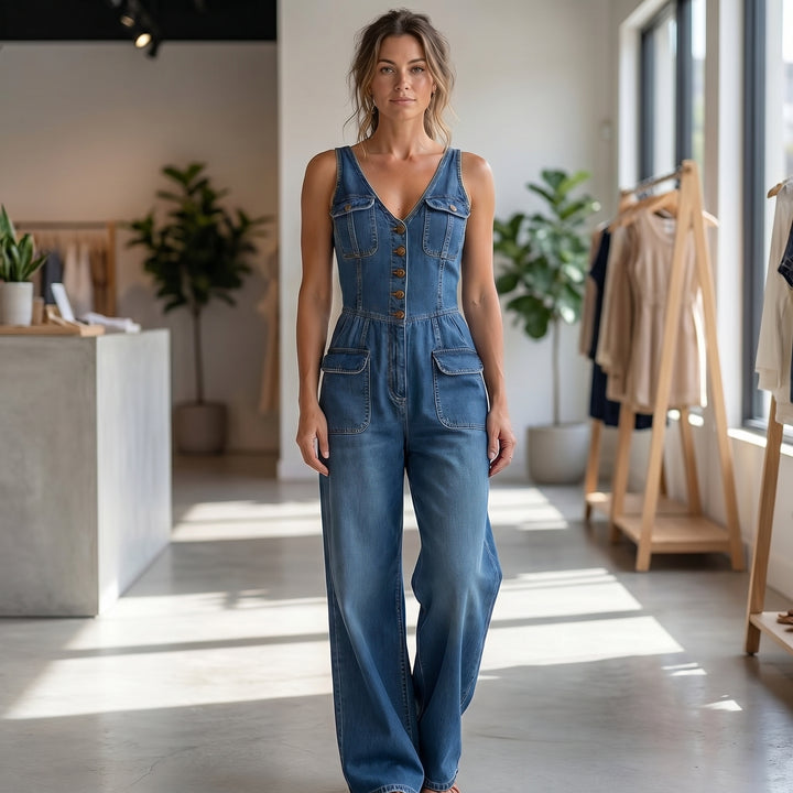 Arielle Pocket Denim Jumpsuit