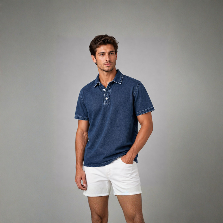 Diego Washed Denim Popover Shirt