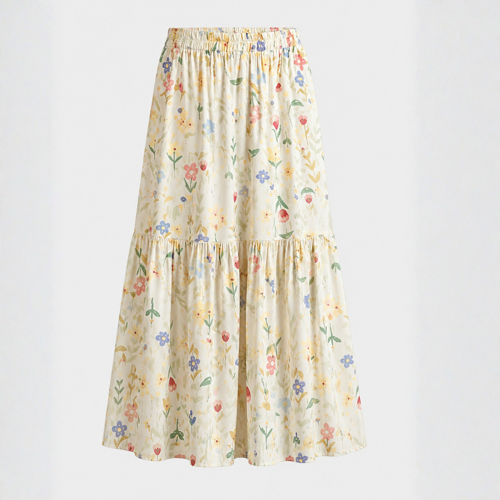 Bellamy Floral Tiered Wide-Leg Pants