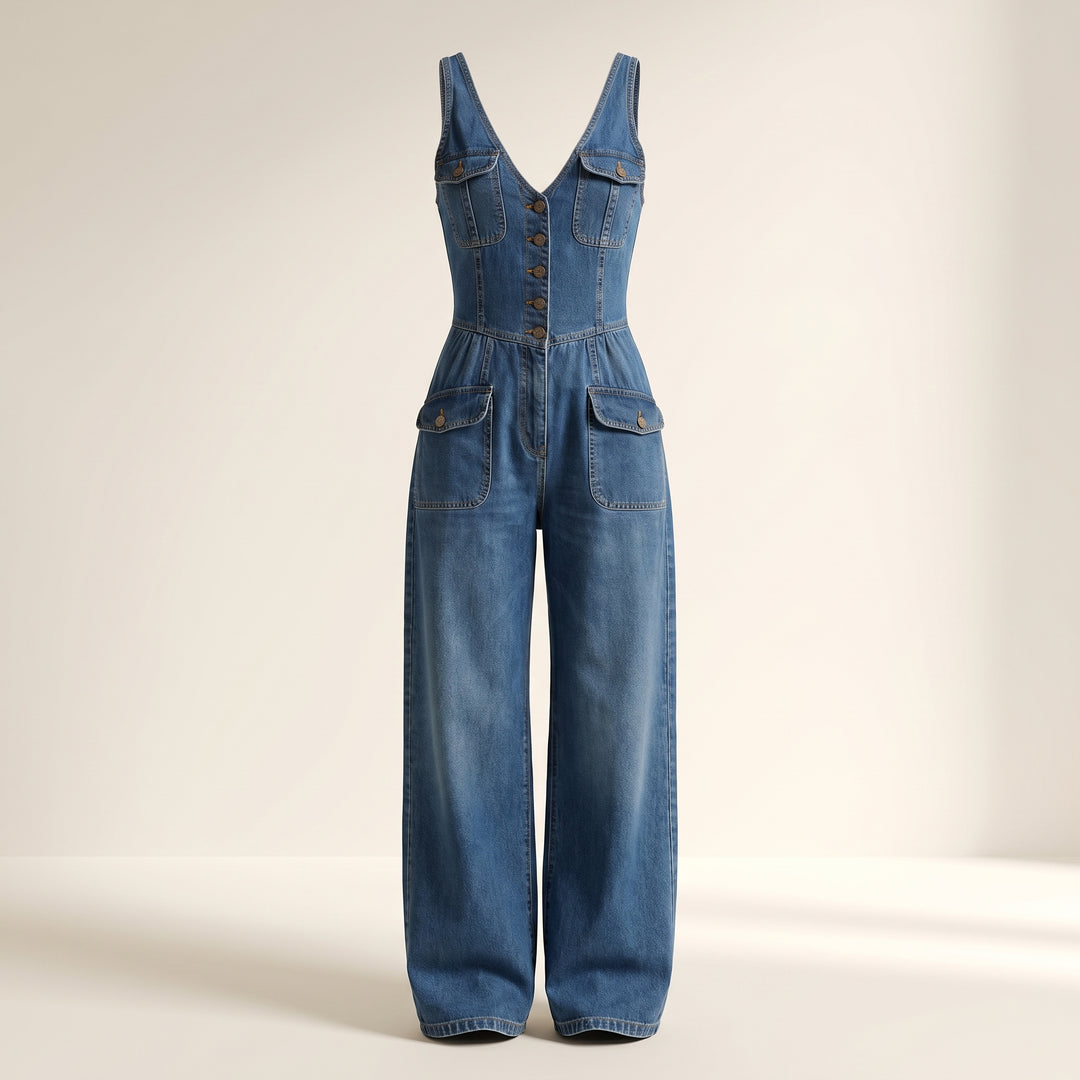 Arielle Pocket Denim Jumpsuit