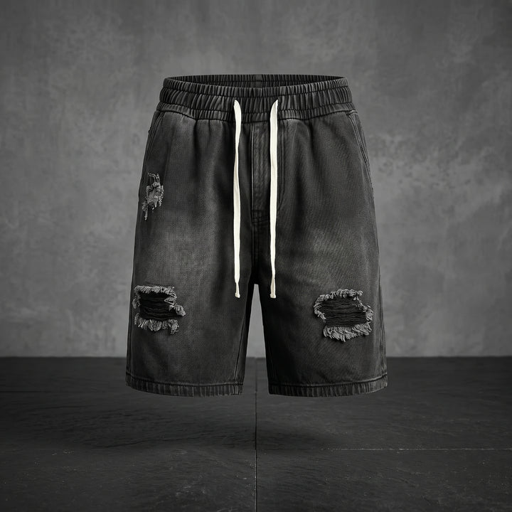 Ryder Distressed Denim Drawstring Shorts