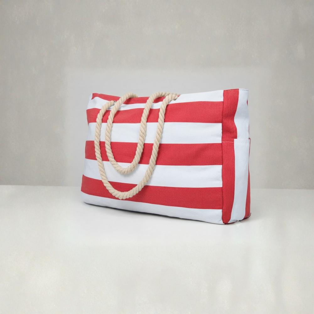 Cabana Striped Rope Handle Tote