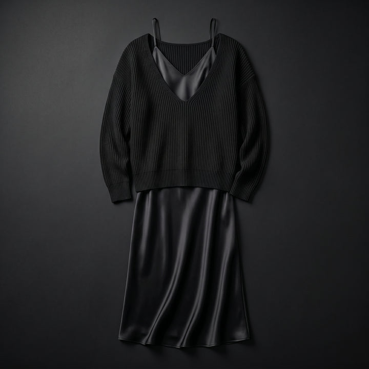 Evelyn Luxe Satin Dress Set