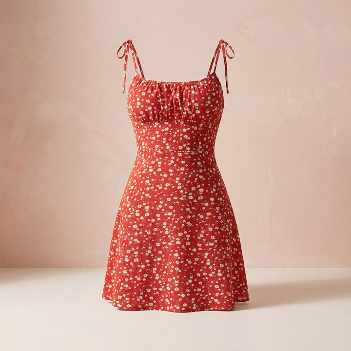 Amara Tie Strap Floral Mini Dress