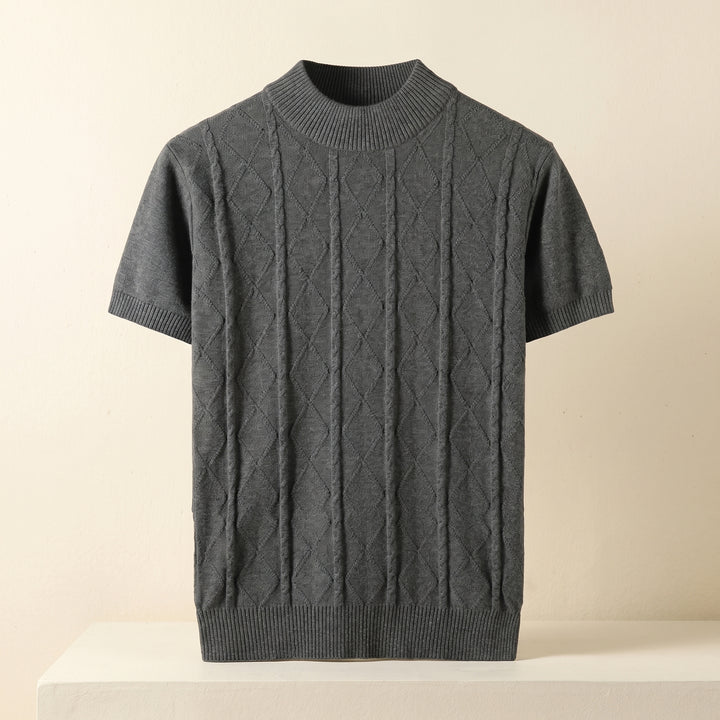Calvin Cable Knit Mock Neck T-Shirt