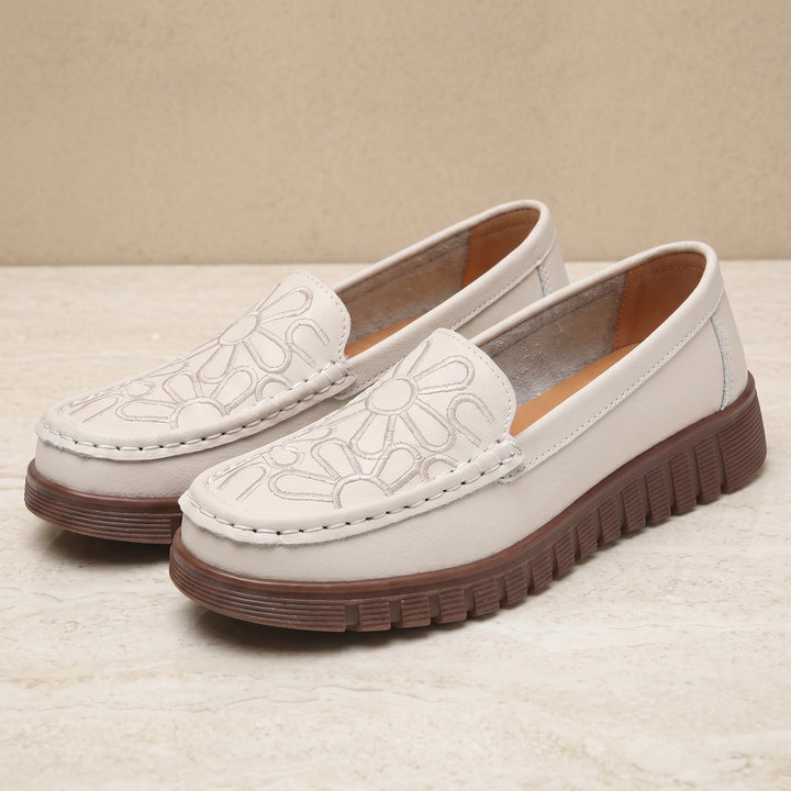 Elara Floral Embossed Loafer
