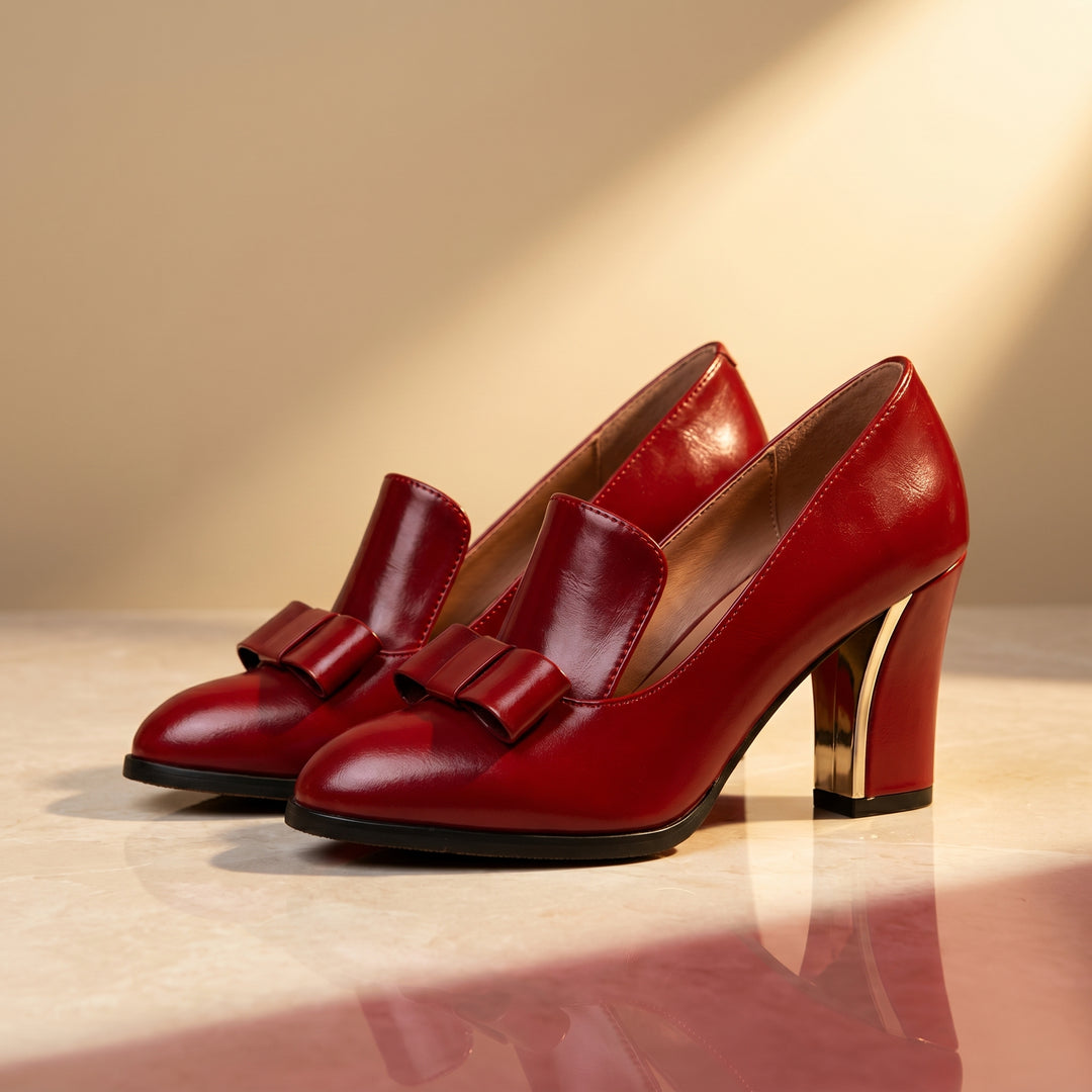 Bianca Bow Block Heel Pump