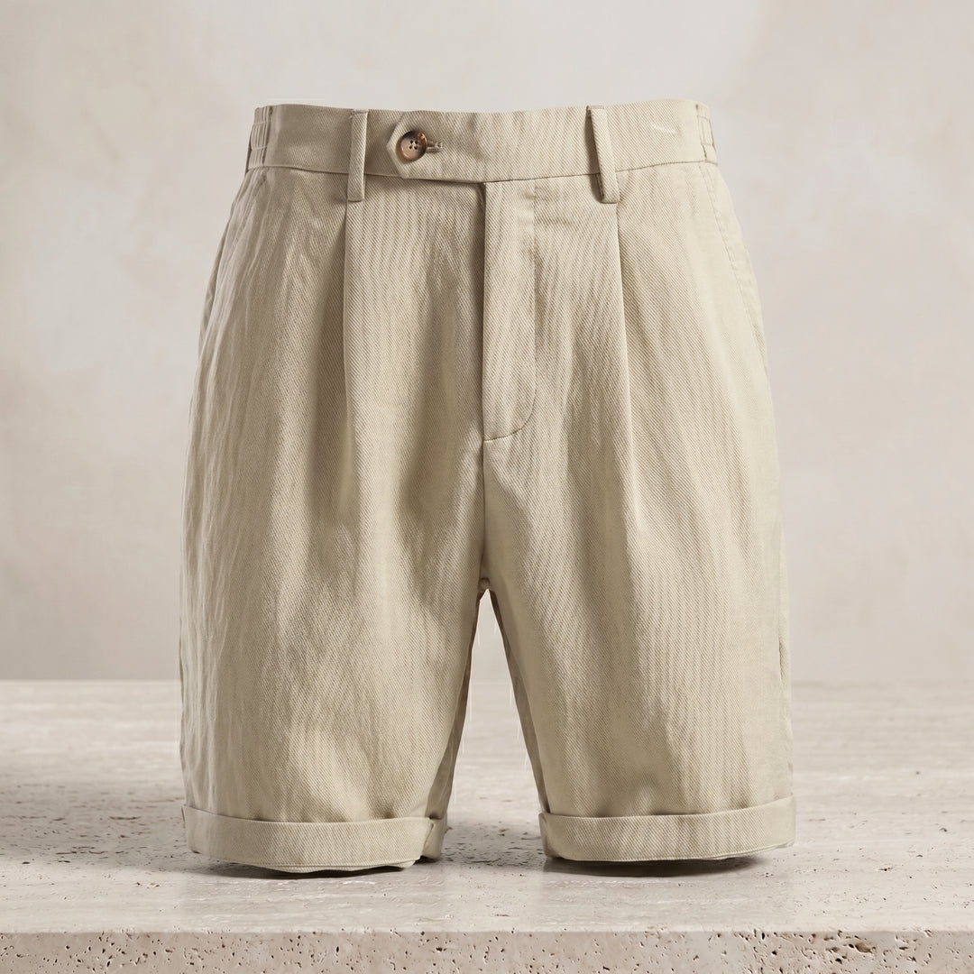 Elleot Pleated Linen Blend Shorts