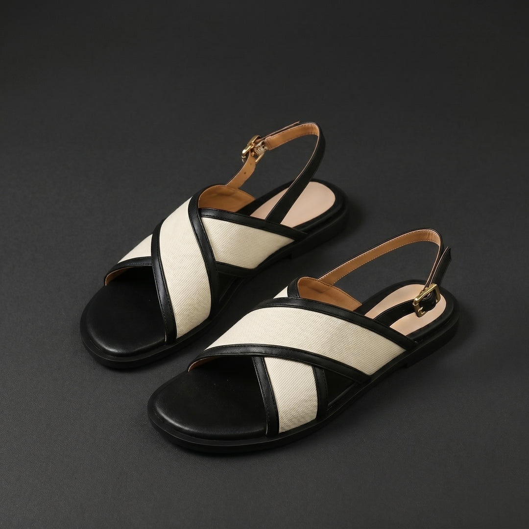 Isabella Cross Strap Slingback Sandals