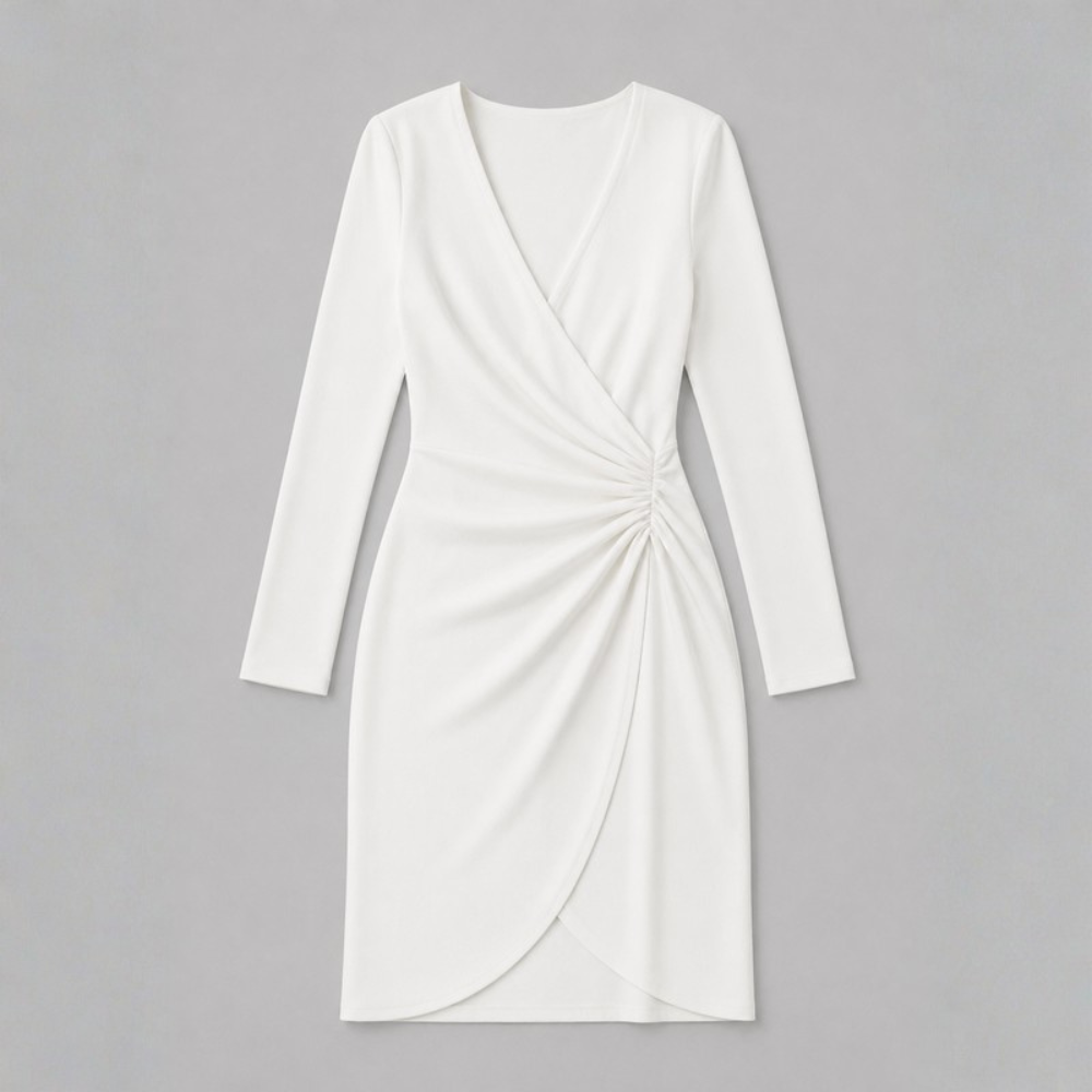 Camille Draped Wrap Midi Dress
