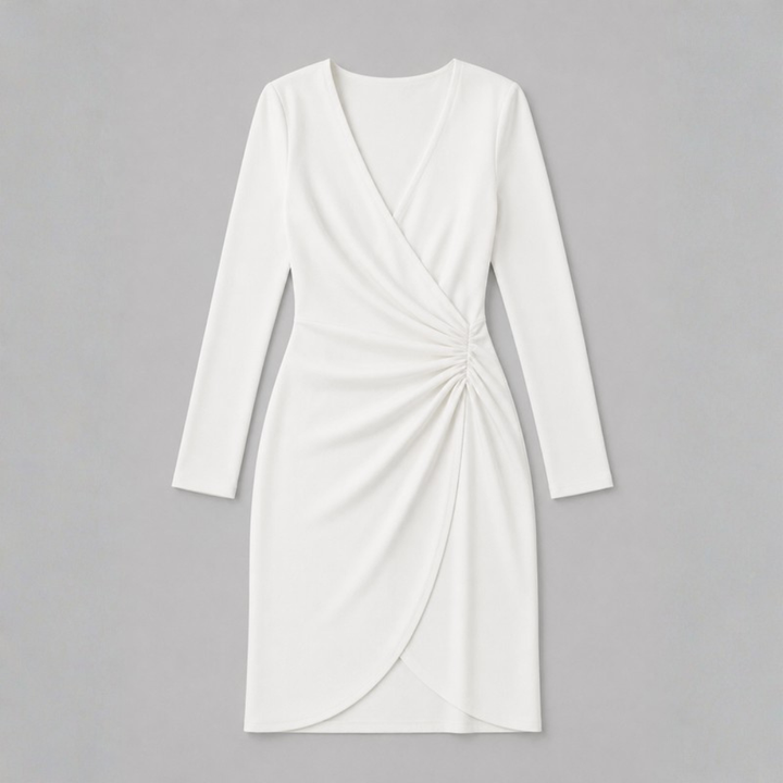 Camille Draped Wrap Midi Dress