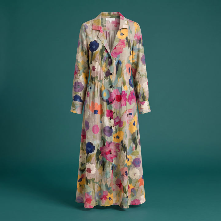 Maribelle Printed Maxi Shirt Dress