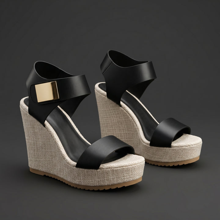 Valeria Knox Ankle Strap Platform Wedge Sandals