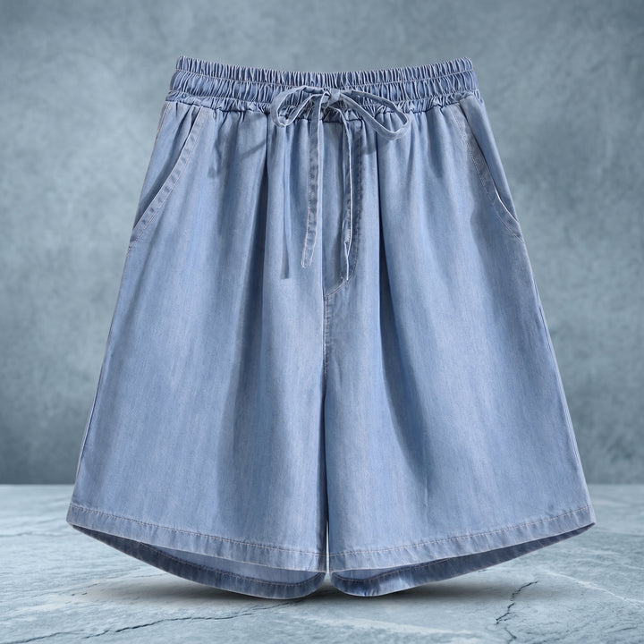 Adeline Relaxed Denim Drawstring Shorts
