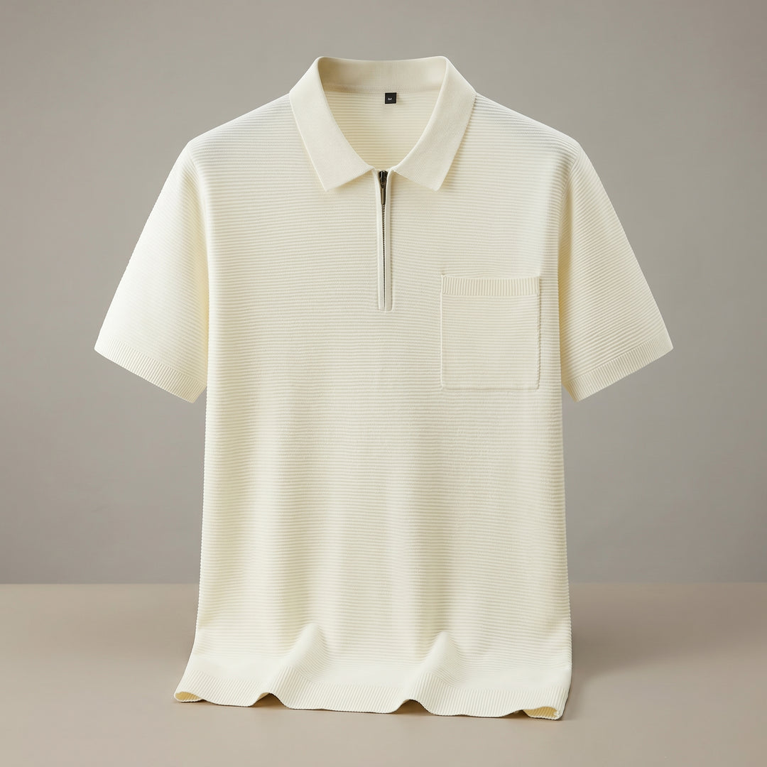Ethan Zip Collar Knit Polo Shirt