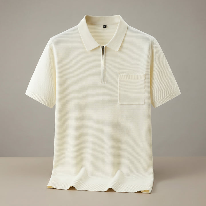 Ethan Zip Collar Knit Polo Shirt
