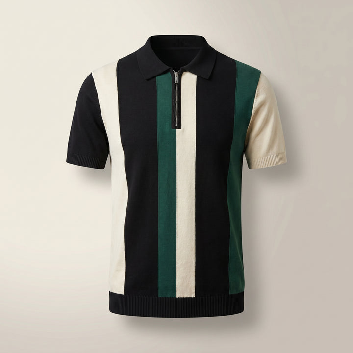 Julian Vertical Stripe Knit Polo