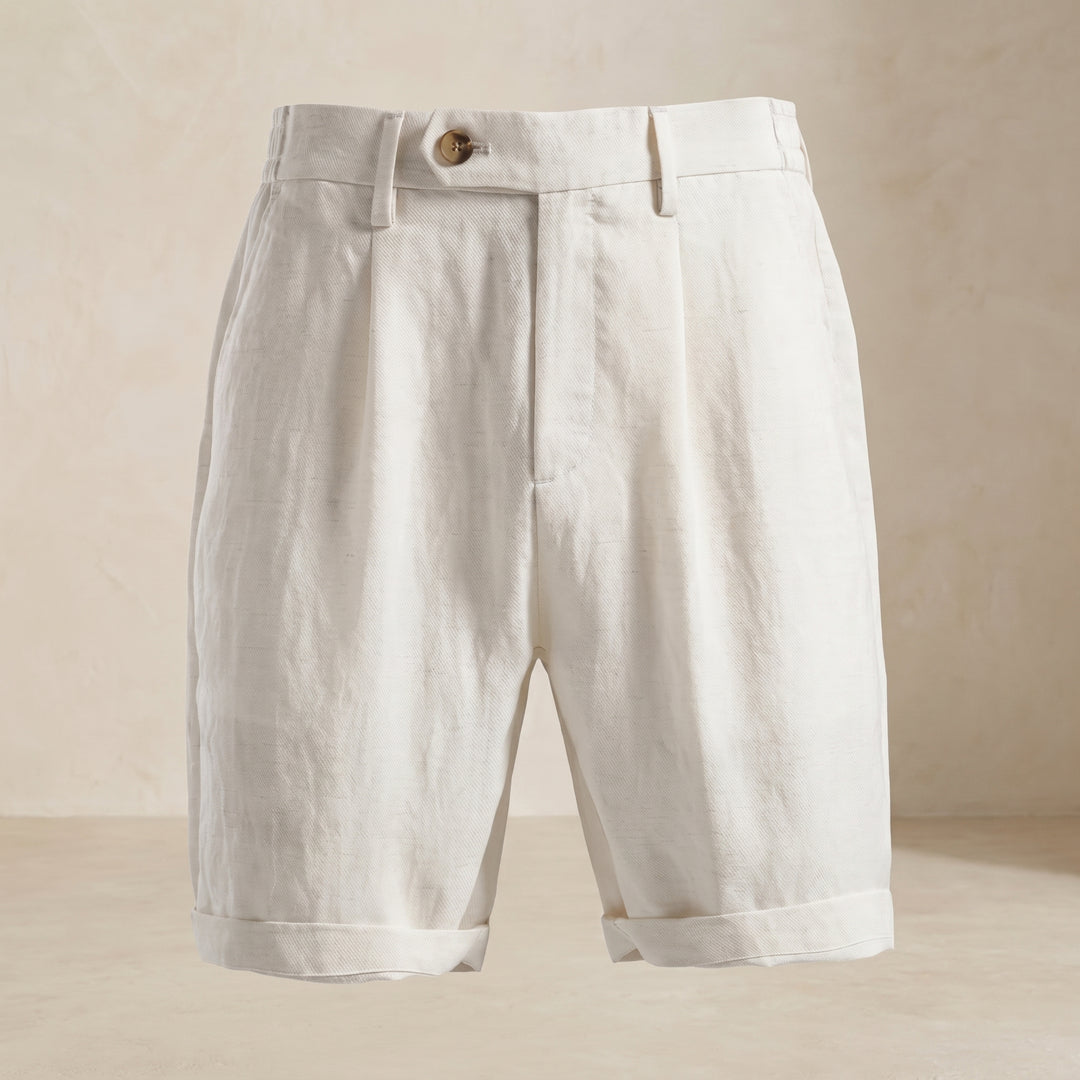 Elliot Pleated Linen Blend Shorts