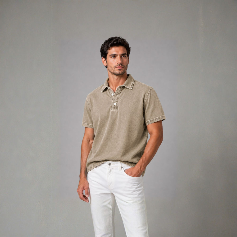 Diego Washed Denim Popover Shirt