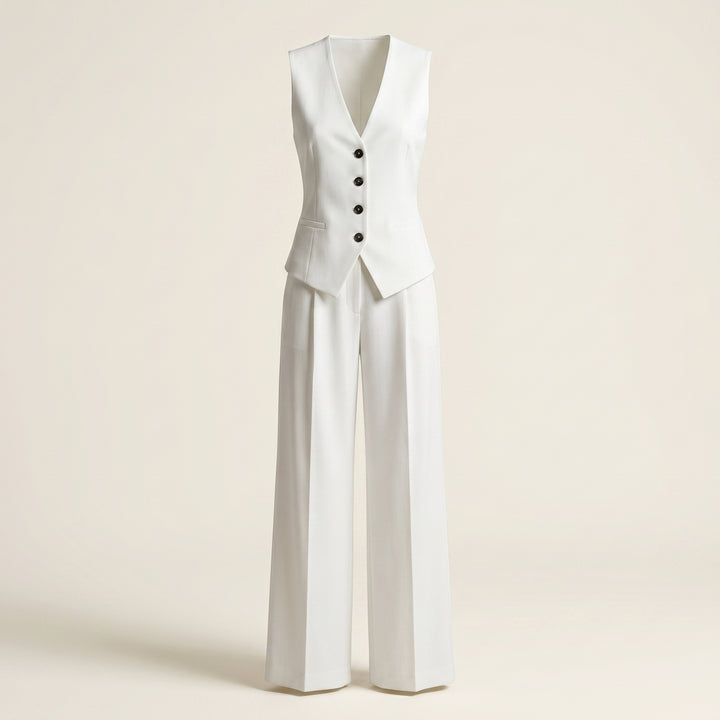 Aveline Rowe Tailored Vest and Wide Leg Pant Set