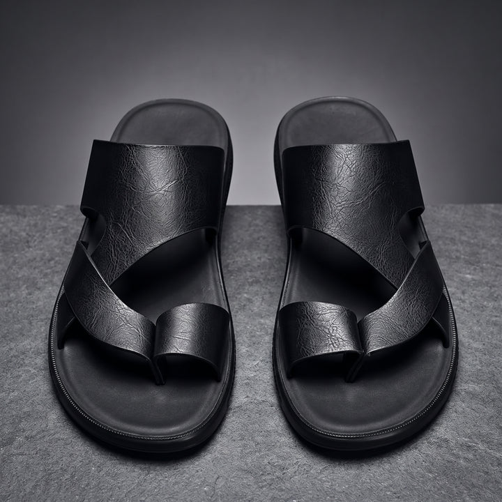 Matteo Rinaldi Woven Leather Slide Sandals