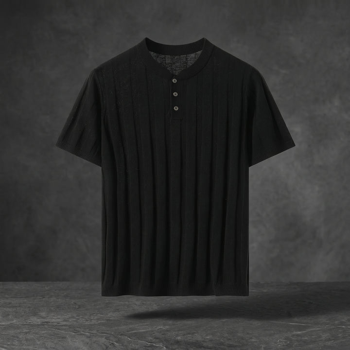Julian Ribbed Henley Knit Shirt
