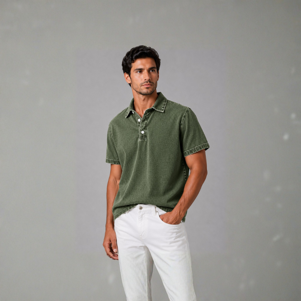 Diego Washed Denim Popover Shirt