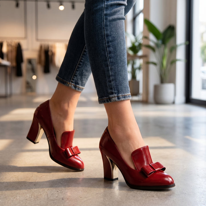 Bianca Bow Block Heel Pump