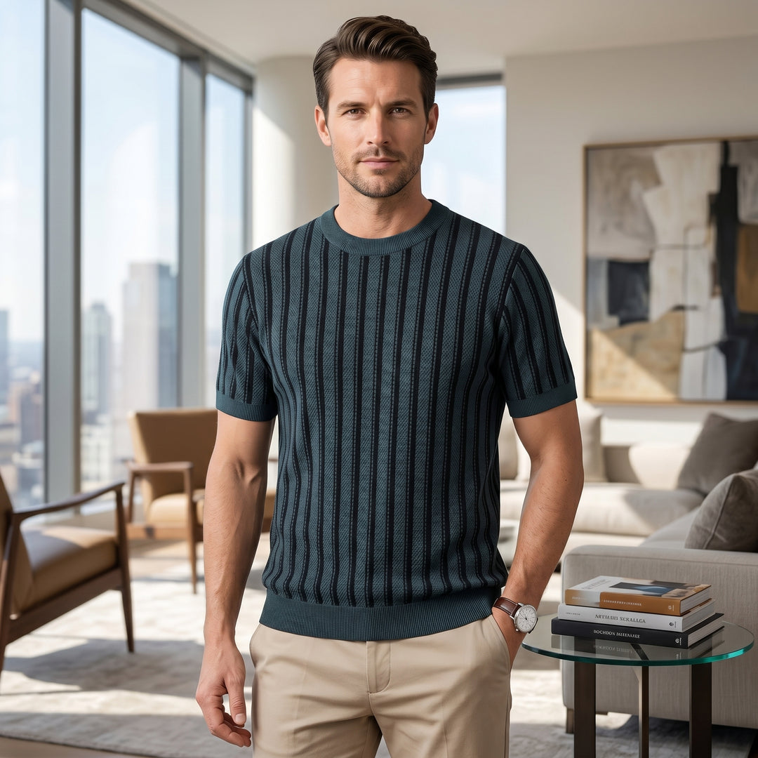 Roman Striped Knit Crew Shirt