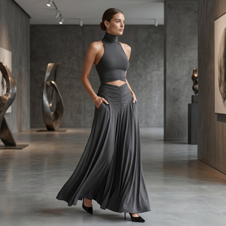 Serena Halter Maxi Skirt Set