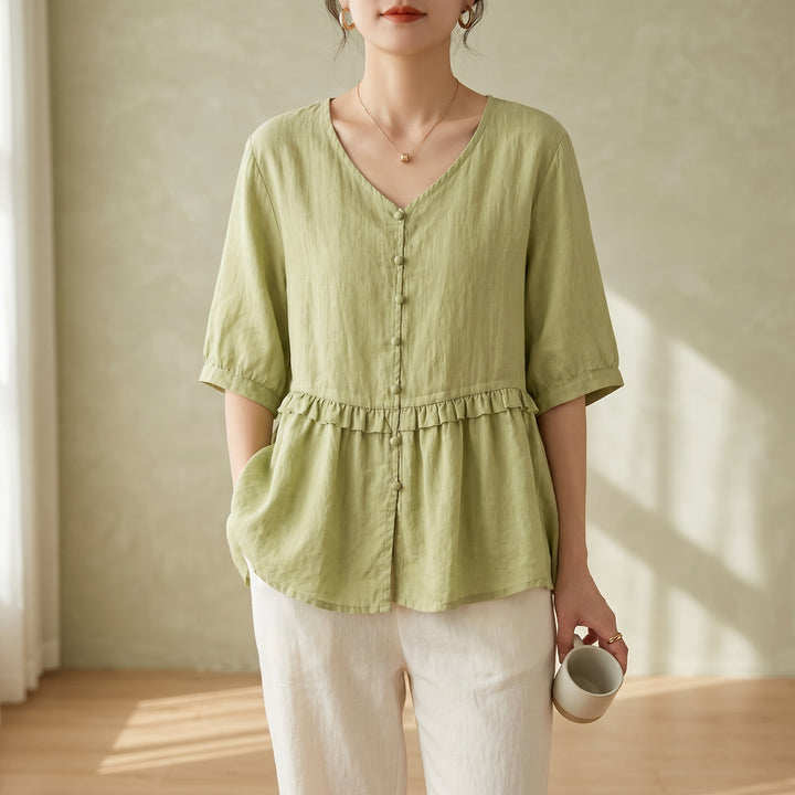 Elowen Ruffle Peplum Blouse