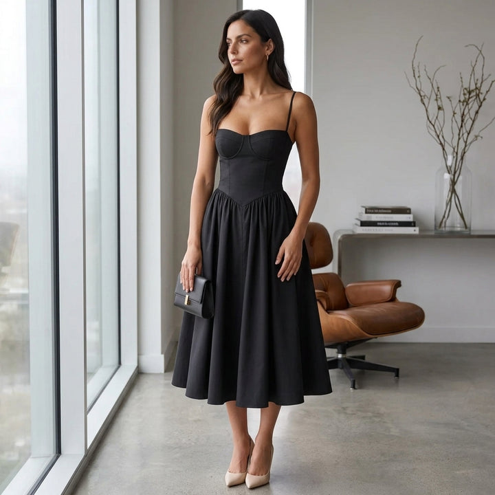 Rosalie Floral Corset Midi Dress