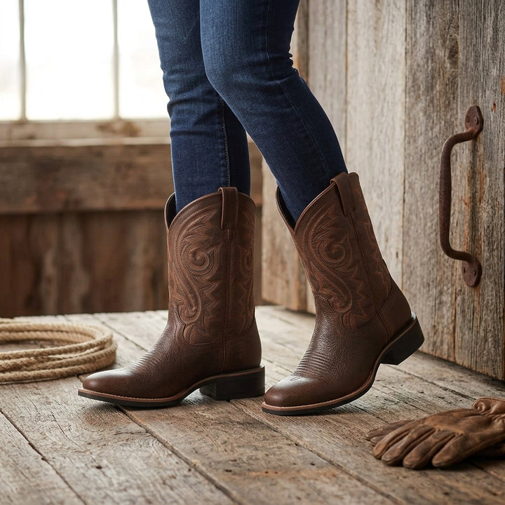 Sierra Ridge Leather Cowboy Boots
