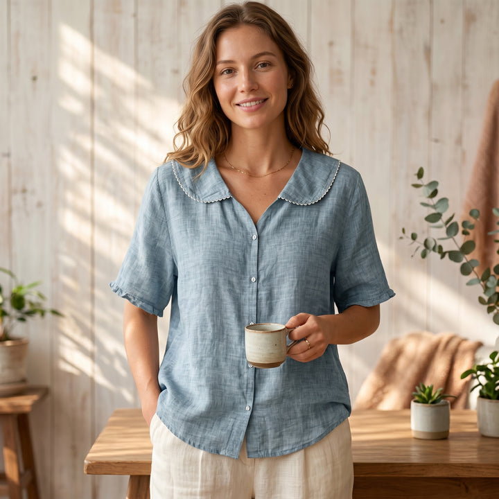 Rosalie Linen Collar Blouse
