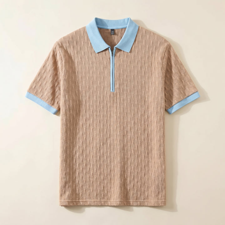 Nolan Textured Zip Polo Shirt