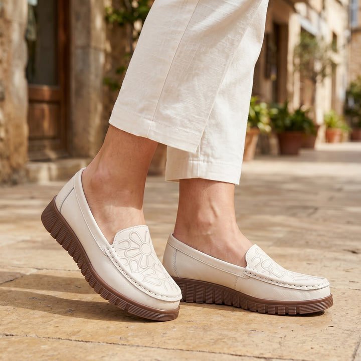 Elara Floral Embossed Loafer