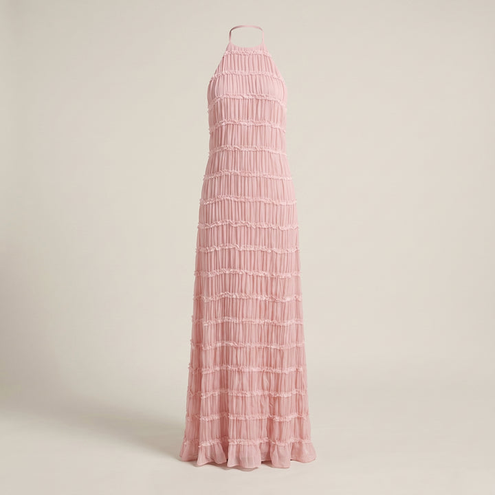 Sabrina Halter Textured Maxi Dress