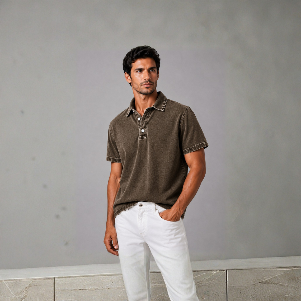 Diego Washed Denim Popover Shirt