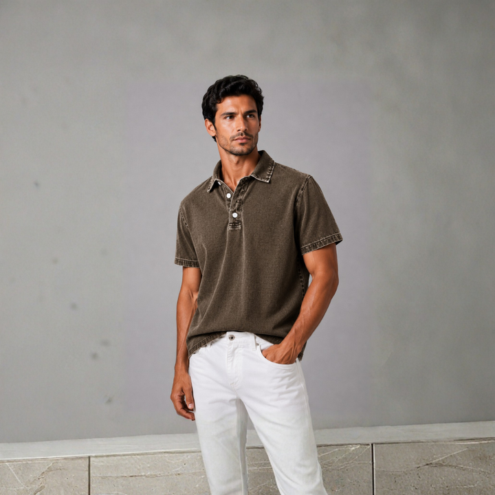 Diego Washed Denim Popover Shirt