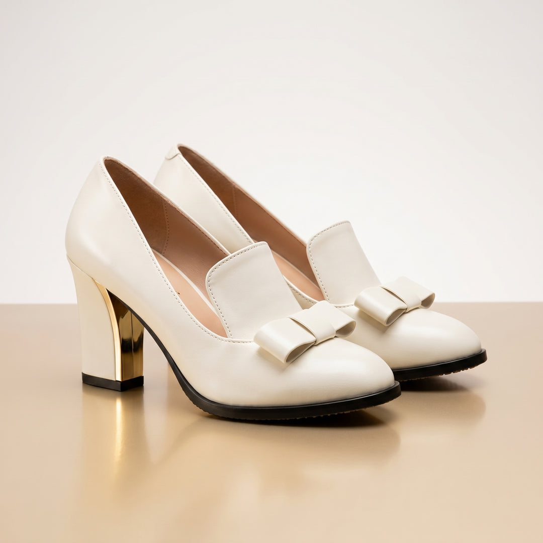Bianca Bow Block Heel Pump